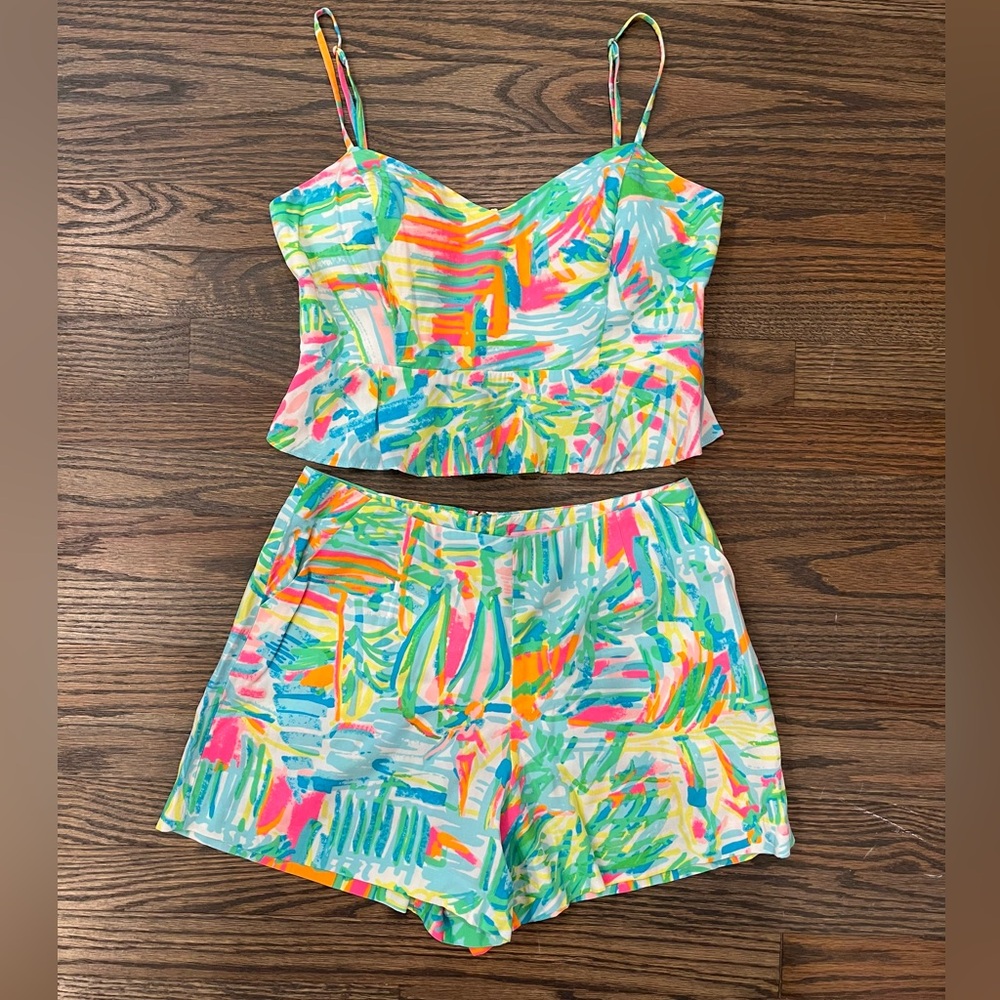 Lily Pullitzer Size 2 Linnea Set Sea Salt and Sun set EUC